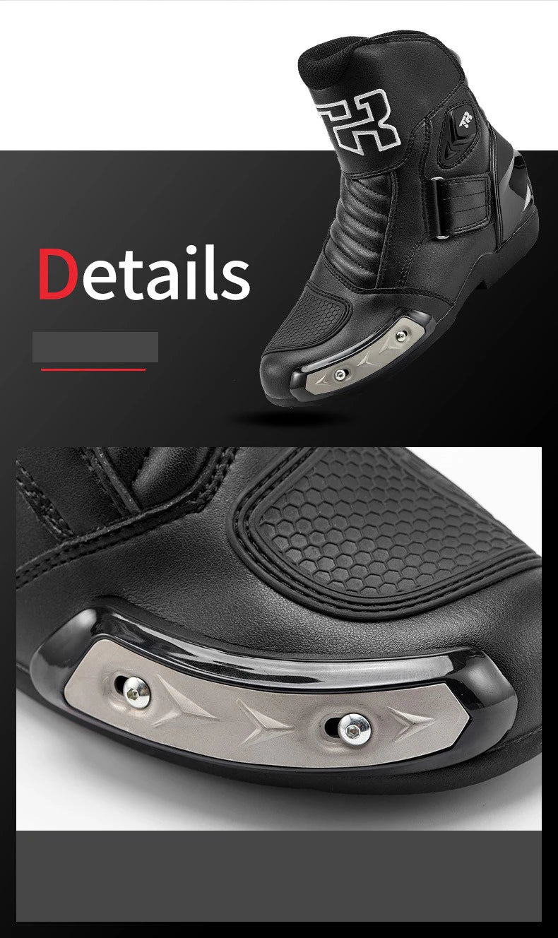 Motorcycle Road Racing Boots Professional Biker Shoes Motorbike Long Riding Protective Gear Shift Microfibe Leather boot