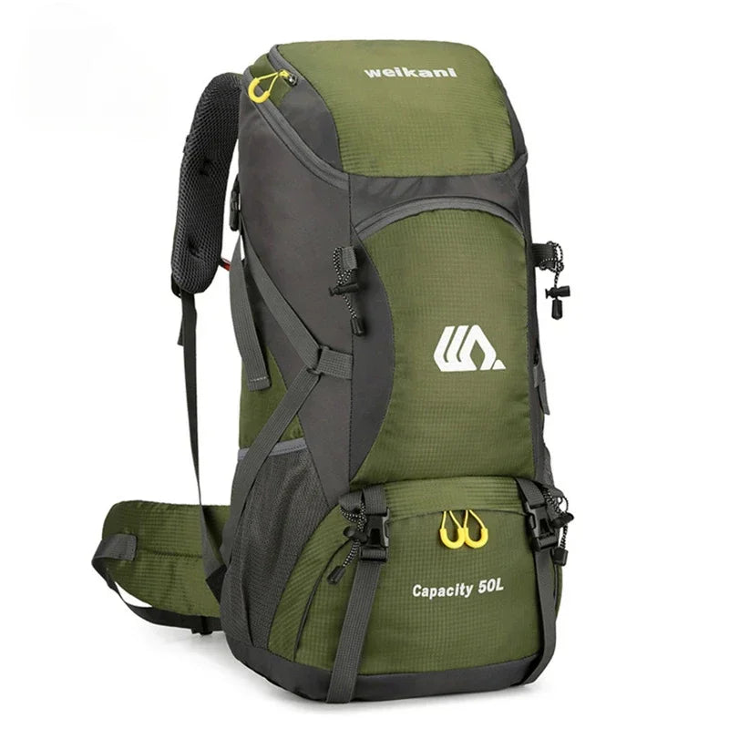 50L Travel Backpack Camping Men Large Hiking Bag Tourist Rucksack Waterproof Outdoor Sports Climbing Mountaineering Bag Luggage