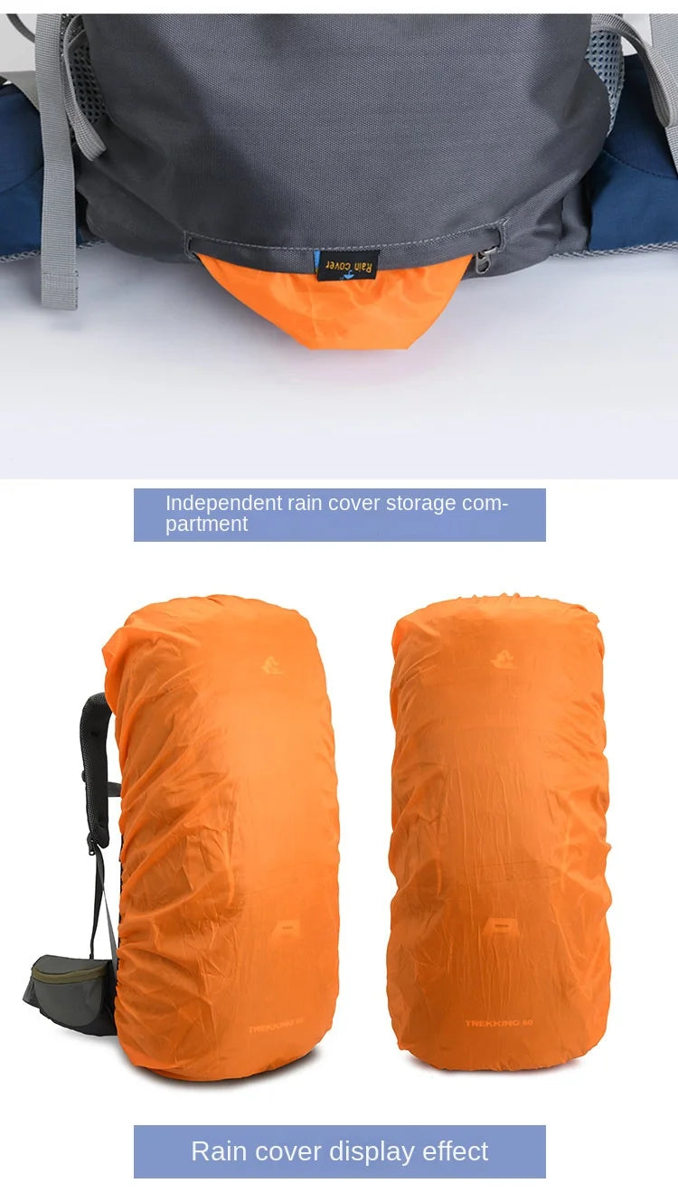60L Large Hiking Mountaineering Backpack Climbing Hiking Backpack Camping Backpack Sport Outdoor Rucksack Bag For MEN