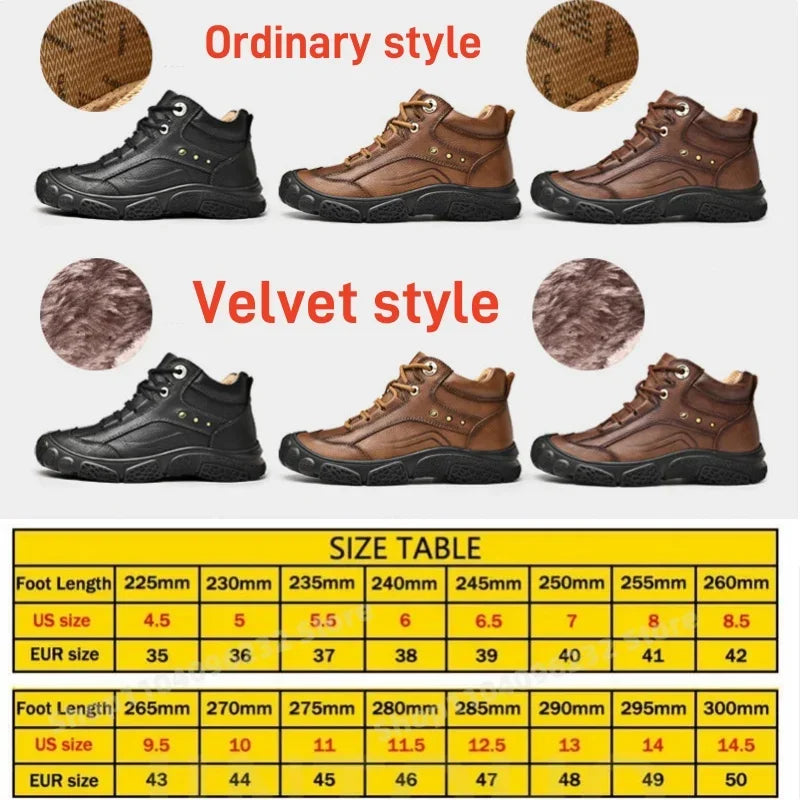 Motorcycle Riding Boots with Winter Velvet Style Warm Waterproof and Non Slip Outdoor Leisure Hiking Shoes Motorcycle Boots