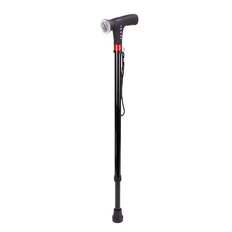 CollapsibleTelescopic Cane Cushionable Handle Elder Cane LED With Alarm Walking Trusty Sticks Crutches For Disabled And Elderly
