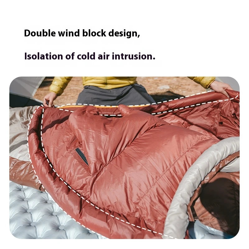 Naturehike Camping Duck Down Sleeping Bag 650FP Mummy Thickening Warm Outdoor Ultralight Portable Winter Down Sleeping Bag -18℃