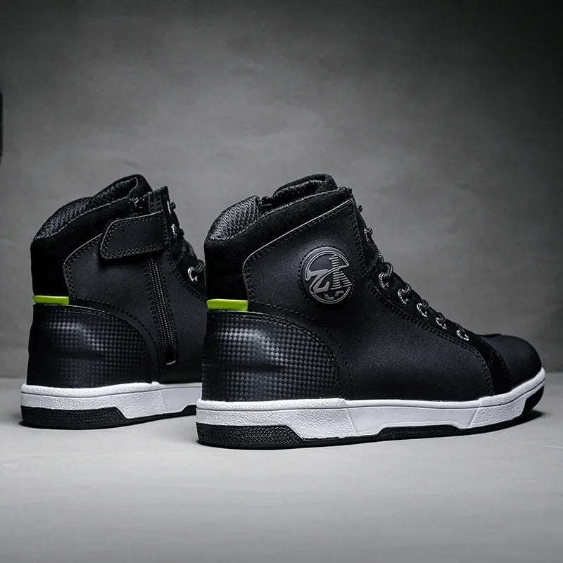 Men's Red Casual Motorcycle Boots – Summer Off-Road Riding Shoes, Motocross Style – Compatible with BMW & Honda Motorbikes