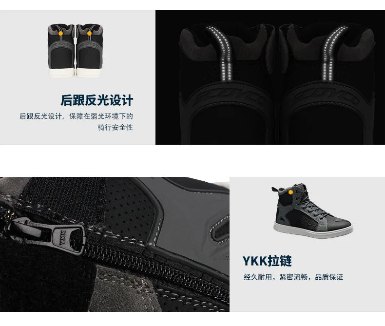 SCOYCO Motorcycle Boots Racing Shoes Men Windproof Motorcycle Travel Equipment Botas Moto Motocross Off-Road Racing Boots
