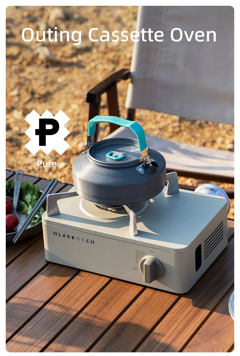 BLACKDEER Outdoor Cassette Barbecue Grill Camping Picnic Gas Heating Stove Oven Furnace Cooktop Roasting Plate Pan BBQ Burner