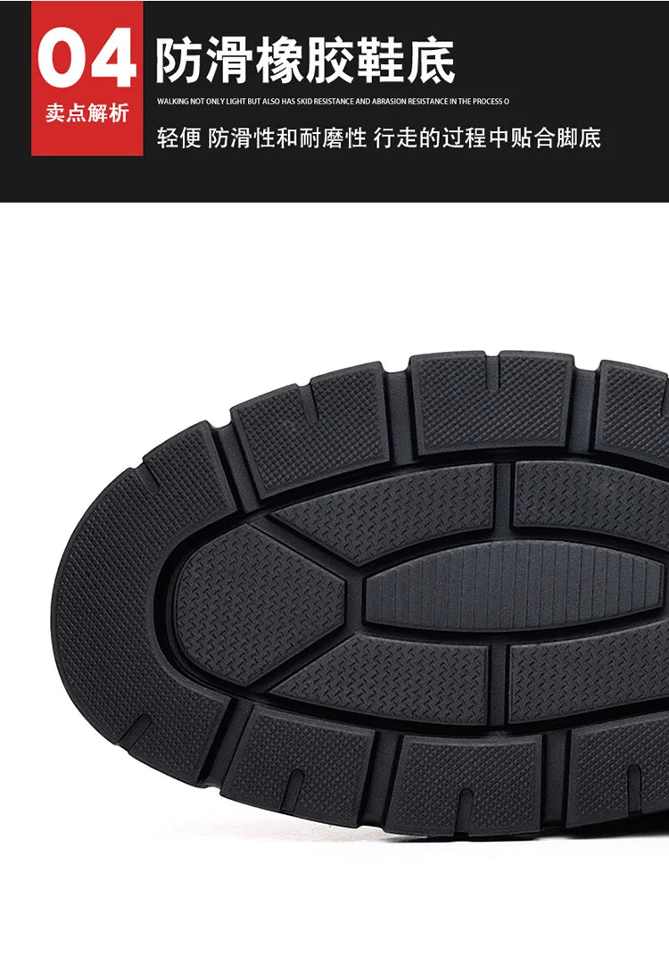 Winter Cotton Shoes Men Fashionable High-top Wear-resistant Shoes Thick-soled Plus Velvet Snow Boots Outdoor Non-slip Work Boots