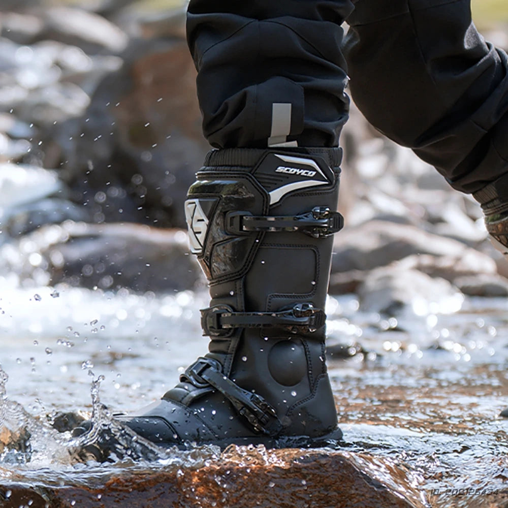 Motocross Boots Professional Protective Motorcycle Boot High-top Non-slip Racing Off-road Shoes Windproof Waterproof All Seasons