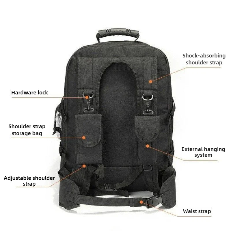 60L Military Tactical Backpack Army Molle Assault Rucksack Outdoor Travel Hiking Rucksacks Camping Hunting Mochila Hombre