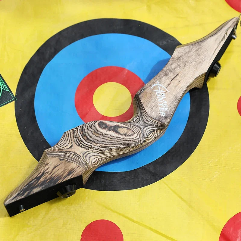 1PC 60 Inch Recurve Bow 20-60lbs Bamboo Core Limbs Wooden Riser Split Takedown Bow RH for Arrow Shooting Hunting Target