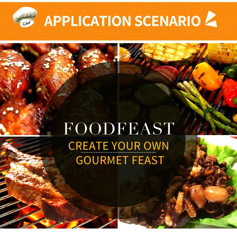 Bbq Table Grill Bbq Outdoor Kitchen Stainless Steel Industrial Grill Square Trolly Charcoal Grill