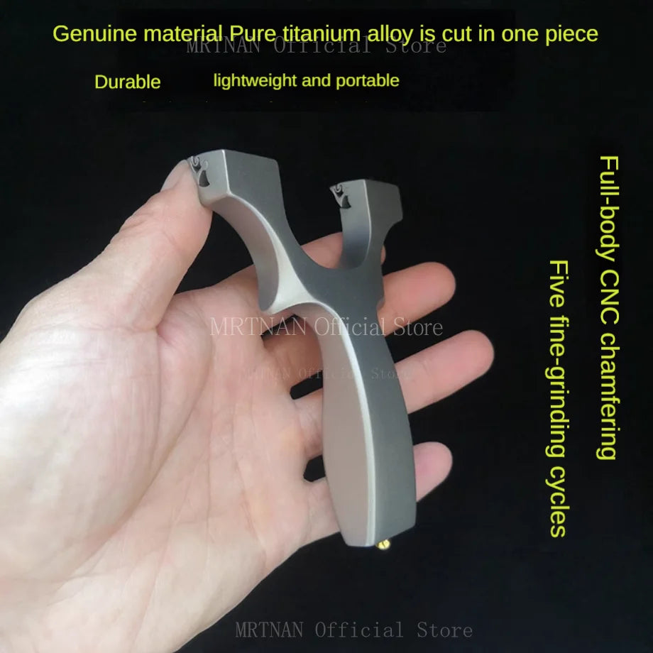 Slingshot Titanium Alloy High Quality Shooting Slingshot Hunting Flat Rubber Band Catapult Outdoor Sports Accessories