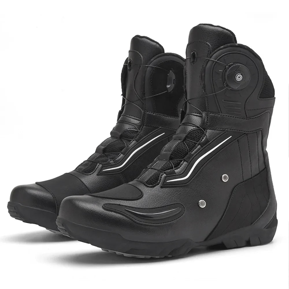 Motorcycle Men Boots Racing Shoes Riding Breathable Soft Boots Durable Off-road Motorbike Anti-kick protection Black Equipment