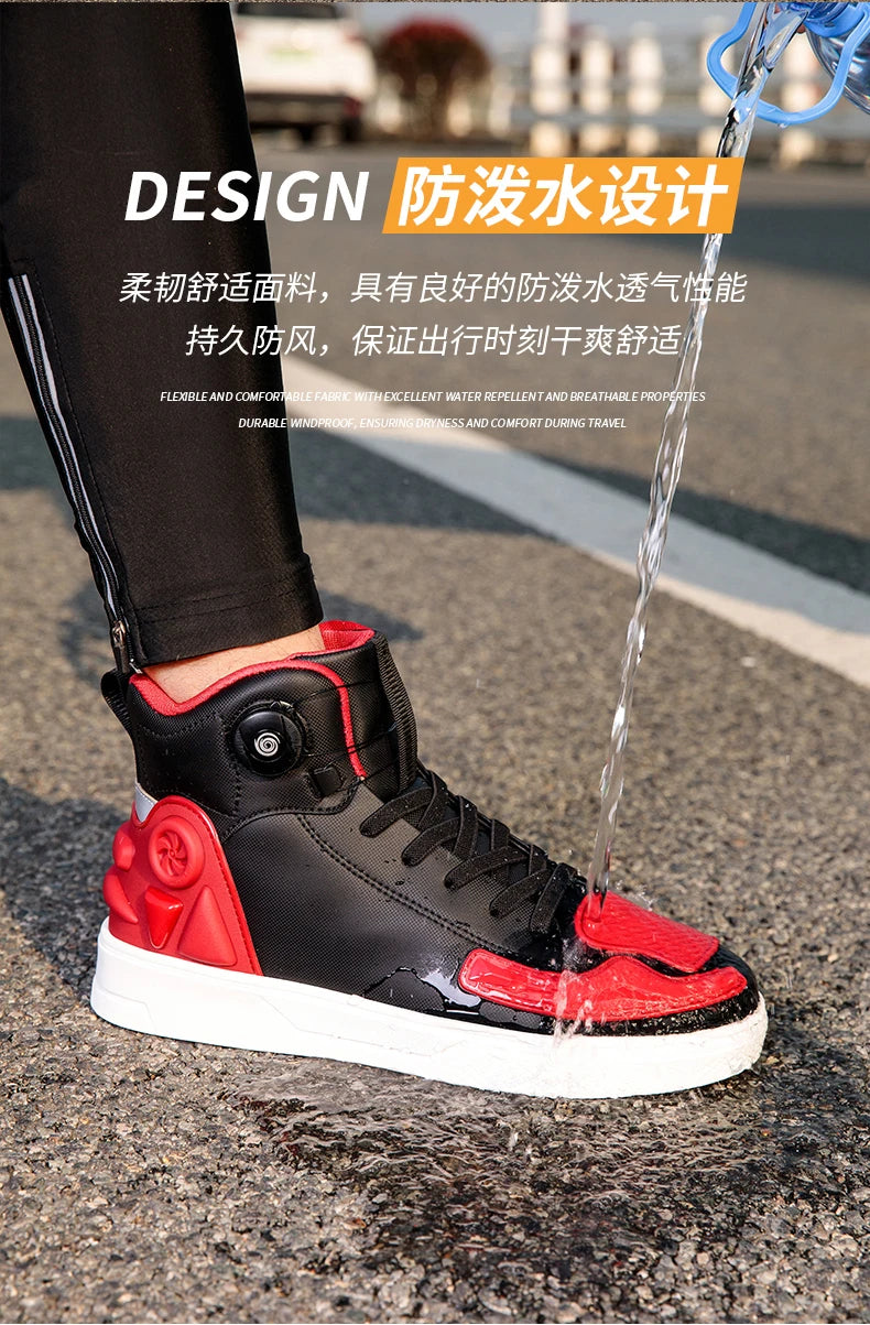 New Men's Motorcycle Shoes Outdoor Breathable Waterproof Men Motorcycle Boots Motos and Bike Riding Ankle Boot Motocross Shoes