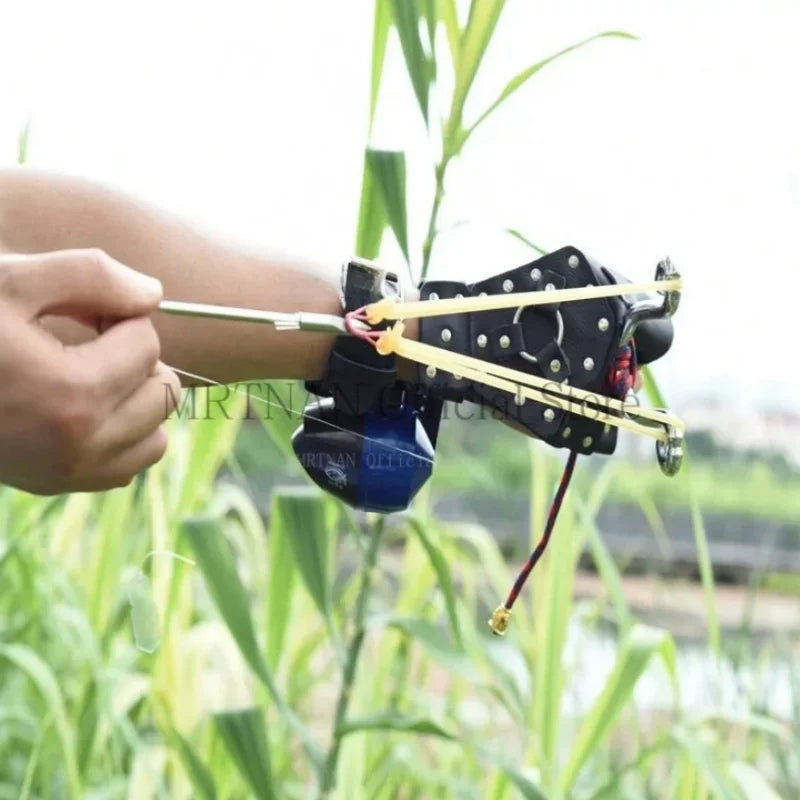 Powerful Fishing Slingsshot with Wrist Rest Outdoor Hunting Sling Shot Large Catapult for Fishings and Ball