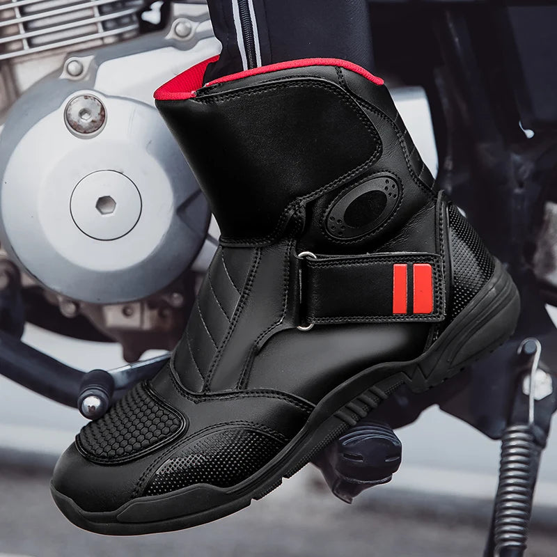New Motorcycle Boots Men Waterproof Motocross Riding Boot Men's Motorbike Shoes Breathable Anti-slip Motos Protective Boots