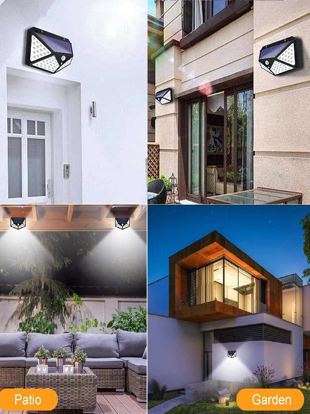 100 LED Wall Lights Outdoor Solar Lamp PIR Motion Sensor Solar Powered Sunlight Street Light for Garden Decoration