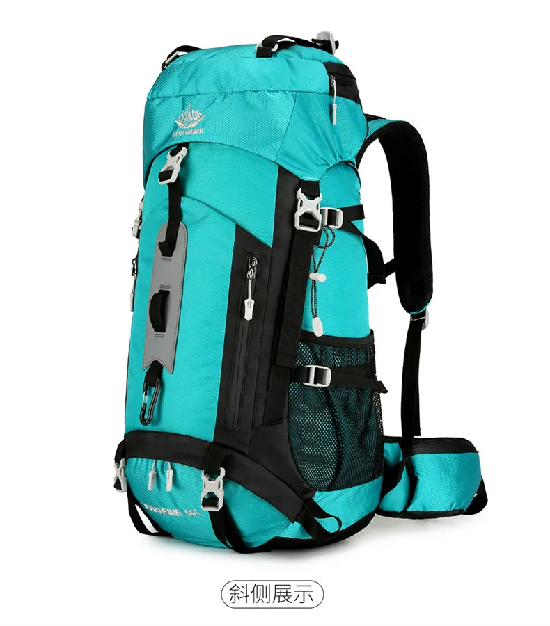 60L Large-Capacity Outdoor Mountaineering Backpack,Anti Splashing Water Wear-Resistant Camping Hiking And Cross-Country Backpack