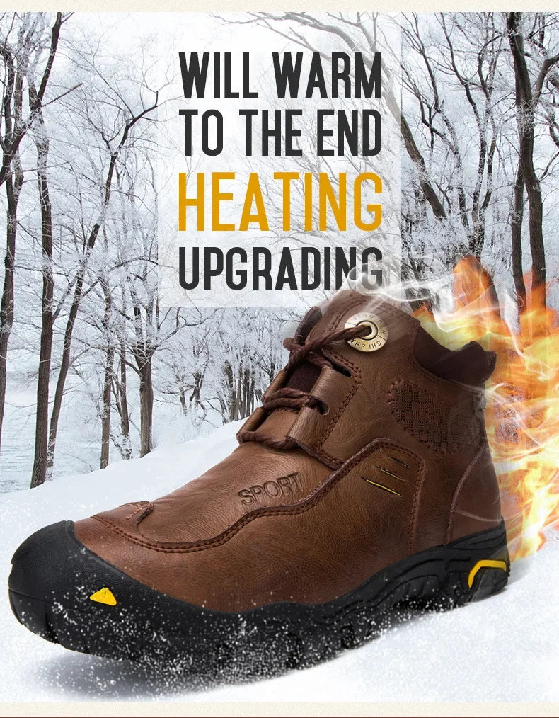 Motorcycle Riding Boots with Winter Velvet Style Warm Waterproof and Non Slip Outdoor Leisure Hiking Shoes Motorcycle Boots