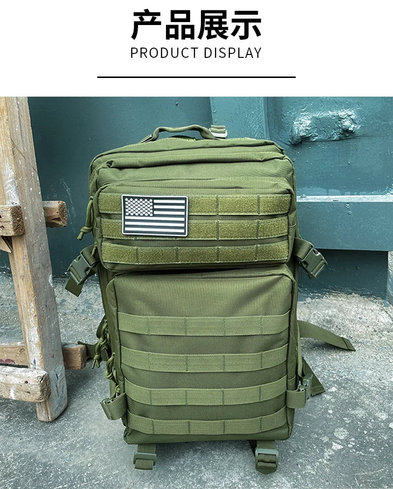 45L Lightweight Hiking Backpack Large Capacity Tactical Backpack Sport Climbing Backpack Outdoor Pack 900DOxford Water-Resistant
