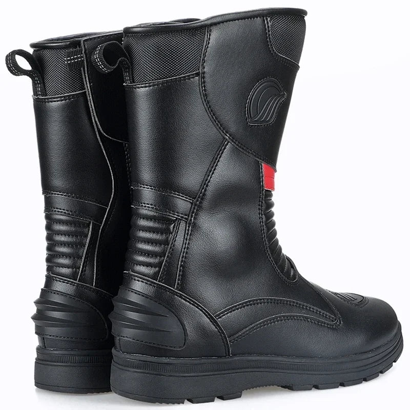 Anti-Slip Road Racing Motorcycle Boots with High Traction Rubber Outsoles Long Moto Shoes for Men Women Safety Riding Gear B1006
