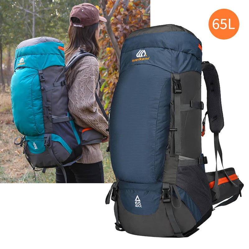 65L Climbing Backpack Large Capacity Outdoor Camping Sports Women Men Waterproof Travel Nature Hike Mountaineering Trekking Bag