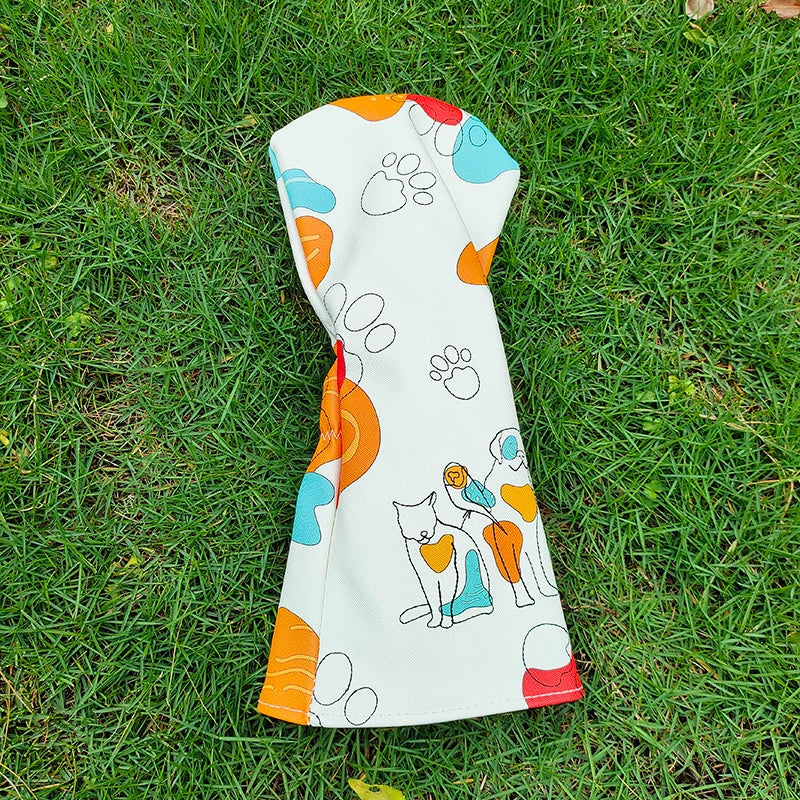 Golf Headcovers 1 Driver Covers Polyester Golf Club Head Cover Waterproof Black Velvet Lining Printing Accessories Soft Durable