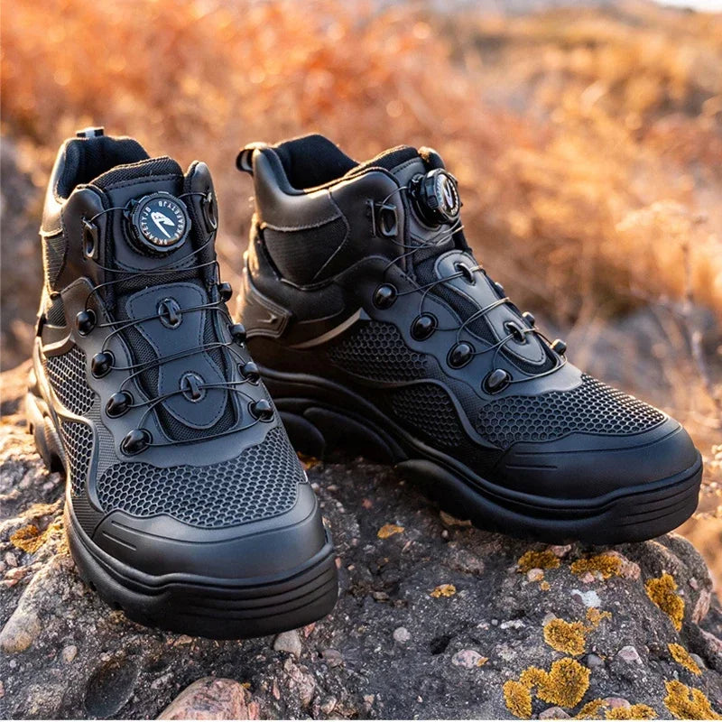Top Grade Rotary Buckle Men Work Safety Boots Work Sneakers Safety Shoes Men Indestructible Work Boots Anti smashing