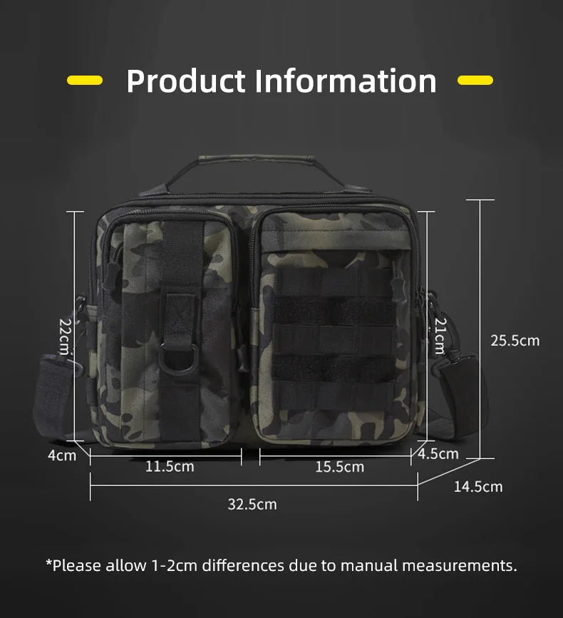 Trekking Tactical Handbags Shoulder Bag Camping for Man Hiking Travel Climbing Fishing Sling Crossbody Outdoor Weekend Molle Bag