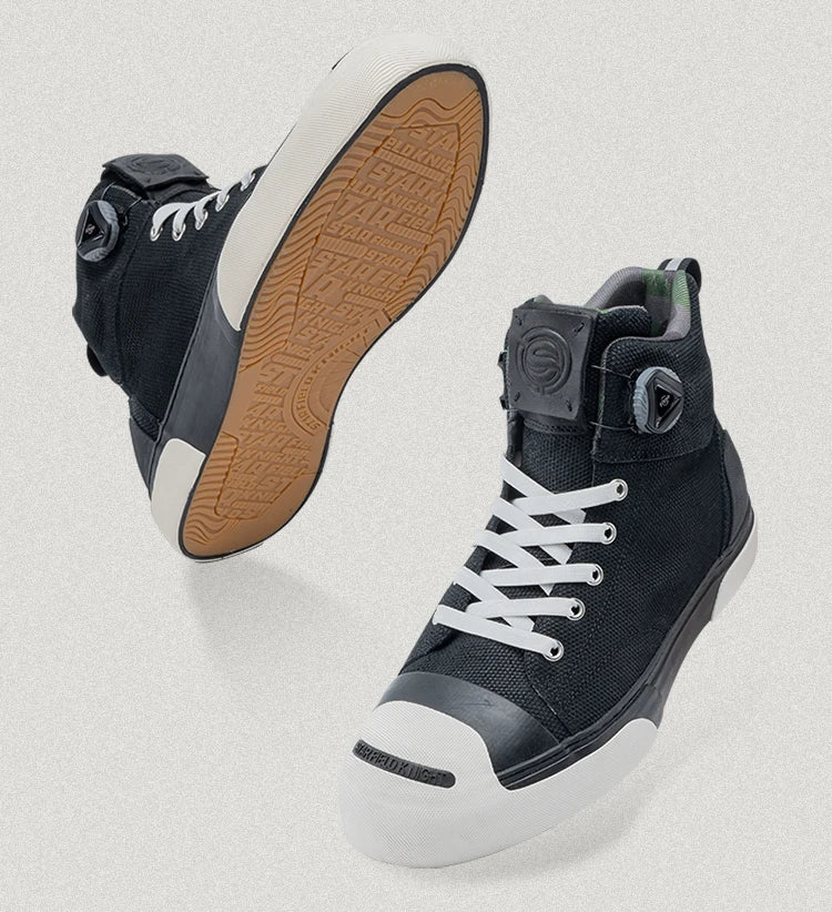 Star Field Knight Green Retro Motorcycle Riding Shoes Comfortable Breathable Hard Protection Wear-resistant Motocross Race Boots