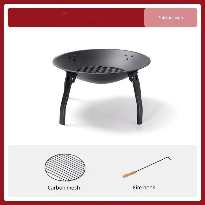 Camping Fire Pit Bonfire Charcoal Barbecue Stove Fire Wood Heater Outdoor Burner Winter Insulation  Bbq Grill Outdoor  Grill