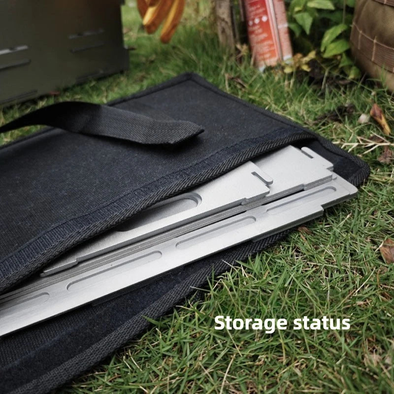 Titanium Alloy Portable Barbecue Grill Rack Outdoor Family Charcoal Stove Furnace Frame Camping Lightweight Camp Equipment