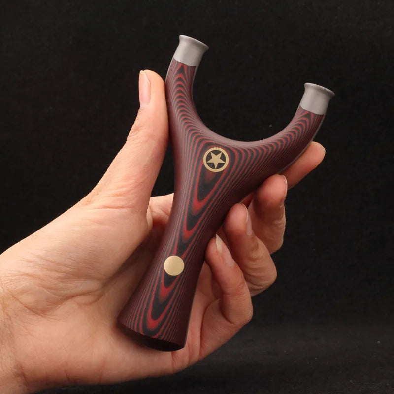 Powerful Titanium Steel + G10 Patch Slingshot Set Smooth Support Head Five-star Catapult Hunting Bow Outdoor Shooting Sport Tool