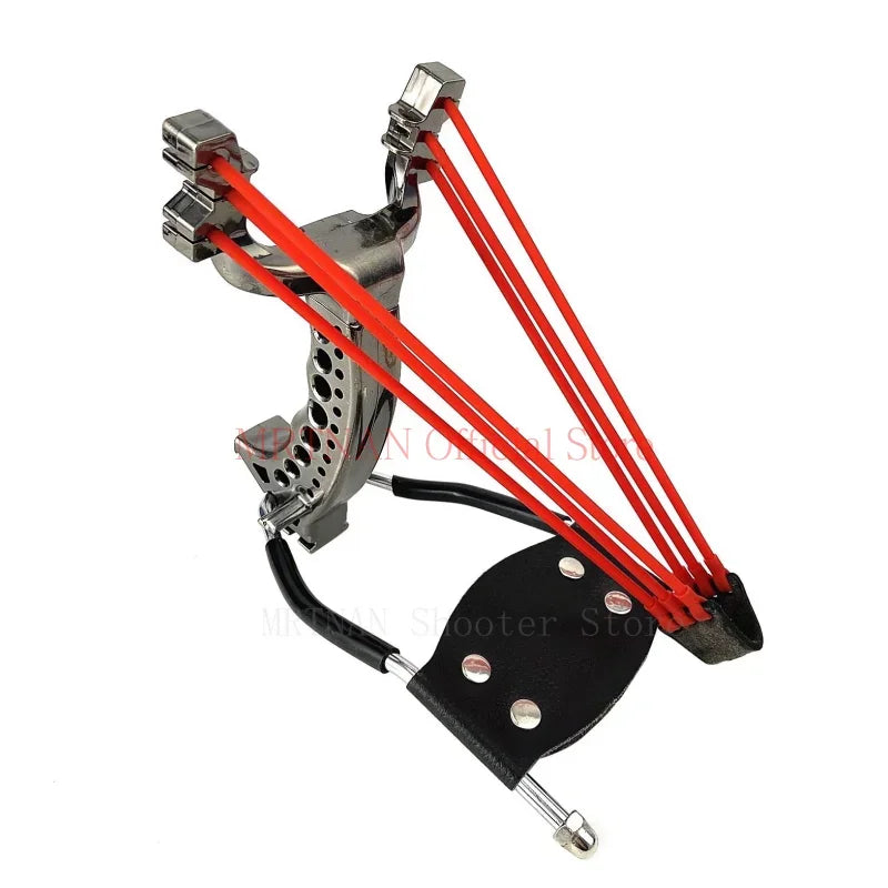Outdoor Hunting Shooting Slingshot with Rubber Bands Can Shoot Fish Slingshot with Wrist Support Catapult Tools
