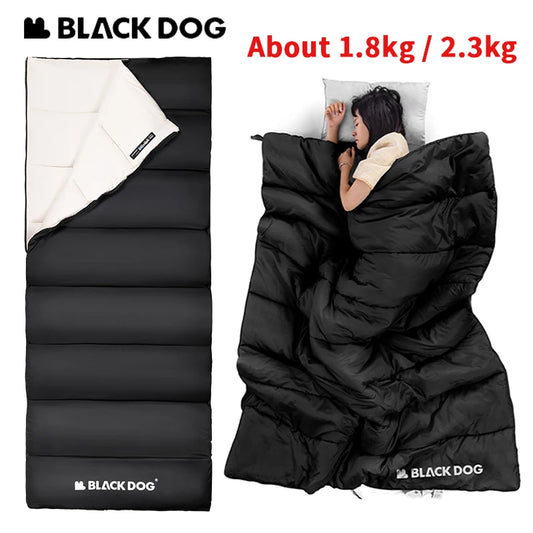Naturehike BLACKDOG Envelope Sleeping Bag Double Spring Autumn Quilt 210T Camping Ultralight Outdoor Travel Adult Sleeping Bag