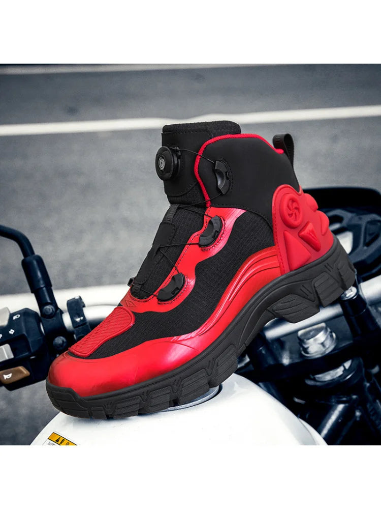 Large Size Motorcycle Boots Outdoor Riding Racing Shoes Anti-fall Wear-resistant Motorcycle Shoes Motorcycle Travel Equipment