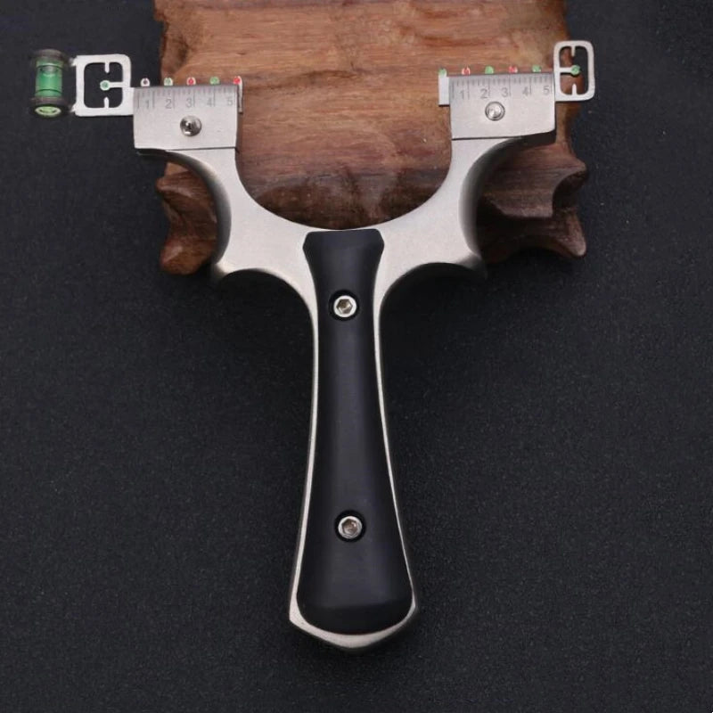 Outdoor Shooting Hunting Slingshot Stainless Steel Flat Rubber Band Catapult High Precision Sling Outdoors Hunting and Shot