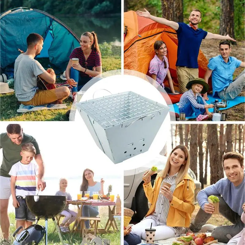 Folding Camping Stove Foldable Stove Burner Camping Grill Camping Stove Safe Outdoor Cooking Compact & Easy Storage