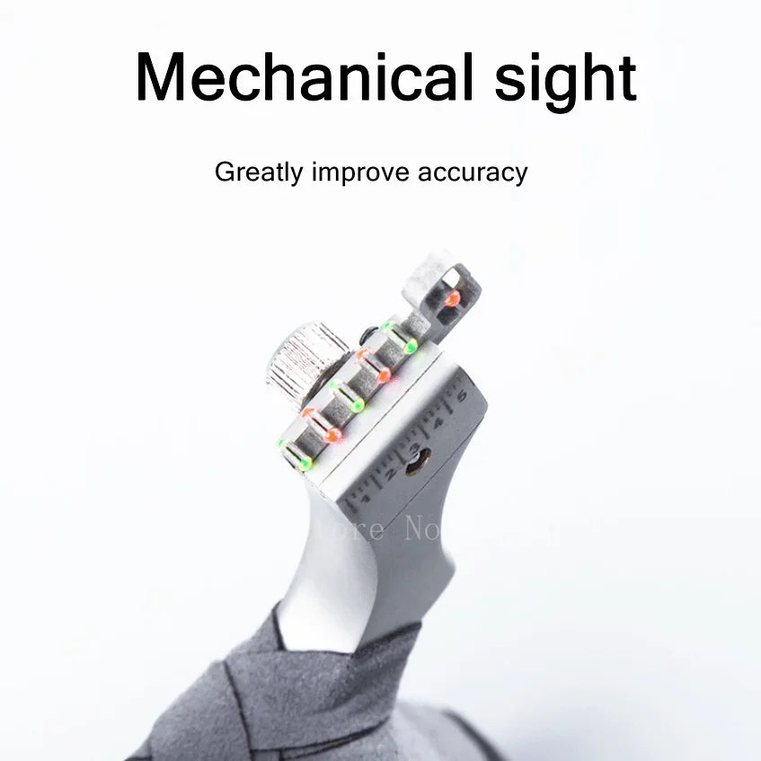 High Quality Hunting Shooting Slingshot Stainless Steel Great Power Catapult with Flat Rubber Band Outdoor Sport Competition