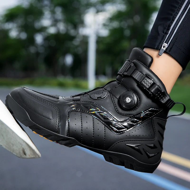 Waterproof Motorcycle Boots Man Wear-Resistant Motocross Boot Breathable Women Motorcycle Anti-Slip Motorcycle Shoes Anti-Fall