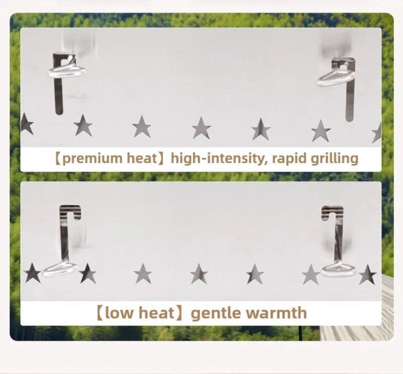 Stainless Steel Firewood Stove Household Multi-functional Detachable Barbecue Grill Outdoor Picnic Camp Cooking Supplies