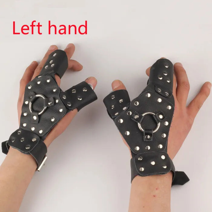 New Fishing Bracers Archery Bow Protective Gloves Leather Durable Hand Slingshot Catapult Left/Right Hand Outdoor Shooting Sport