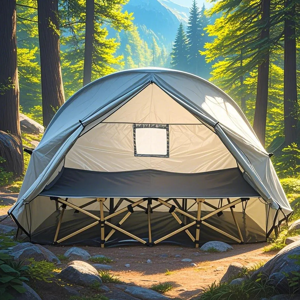 4-in-1 Camping Cot Tent, Backpacking 1 Person Camping Tent, Tent Cot Folding Off the Ground Tent,Fishing Tent,Sleeping Bed Tent