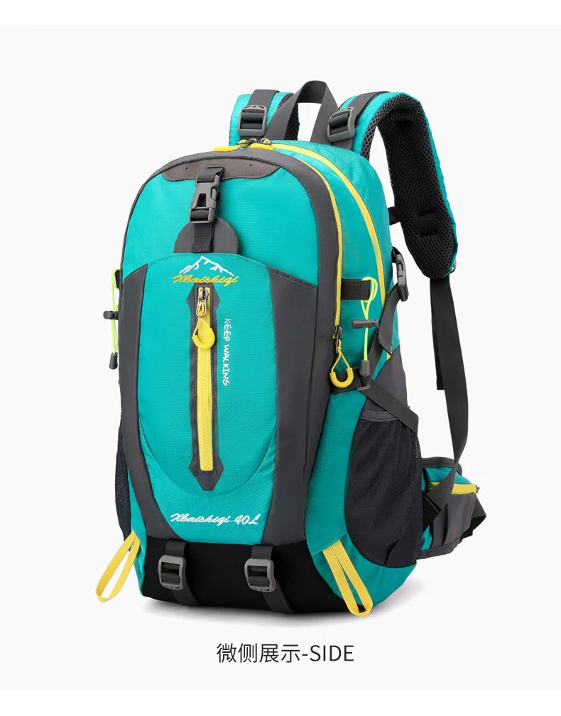 Men Women Outdoor Camping Travel Backpack 40L Water Repellent Climbing Hiking Laptop Daypack Trekking Reflective Strip Back Bags