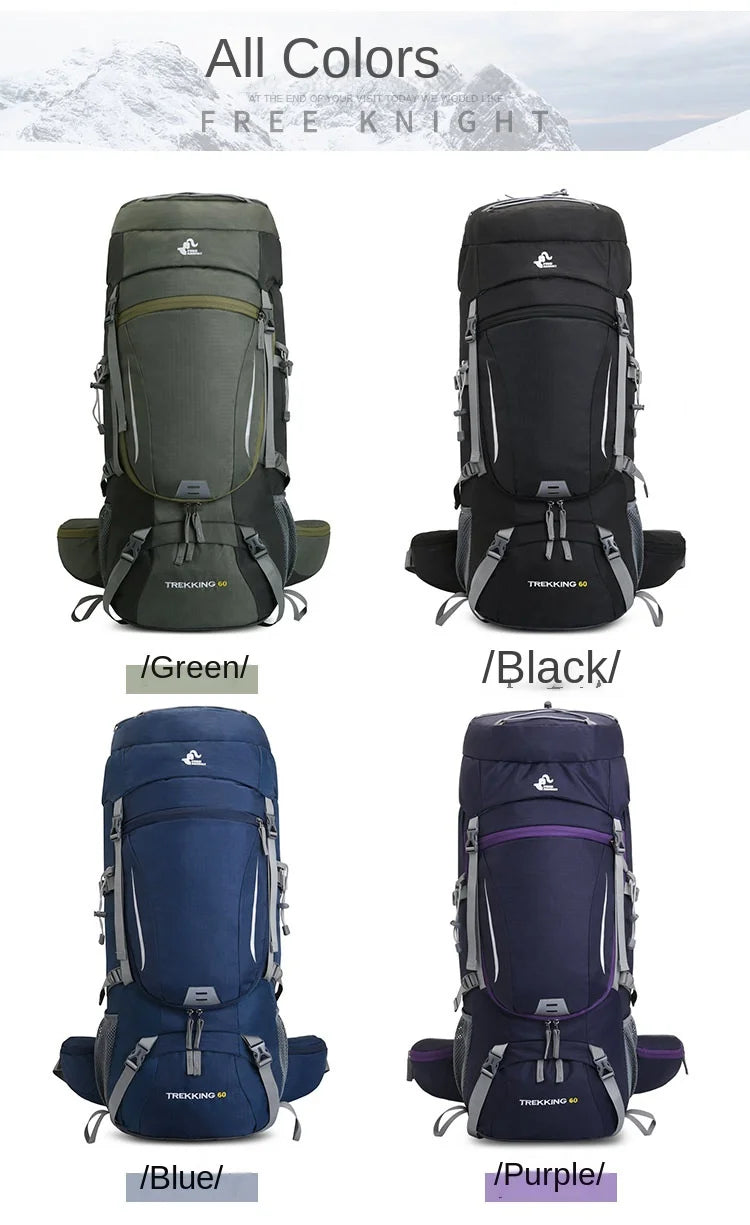 60L Large Hiking Mountaineering Backpack Climbing Hiking Backpack Camping Backpack Sport Outdoor Rucksack Bag For MEN