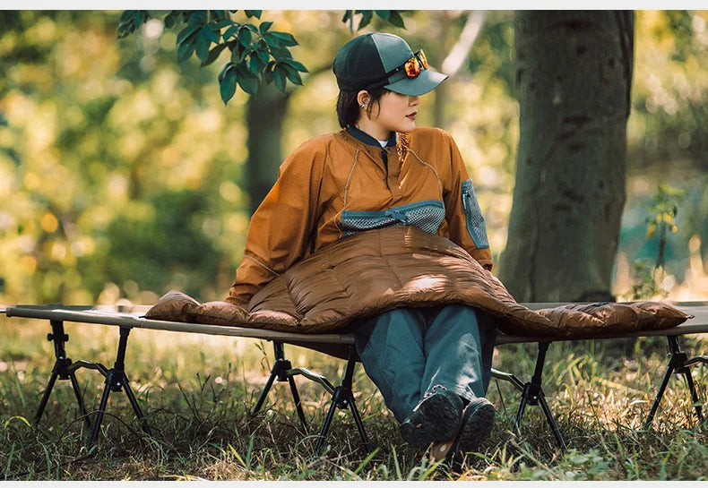 Thous Winds Camping Cot Down Winter Waterproof Sleeping Bag Down Camping Cot Down Backing Fit with Helinox Cot Camping Supplies