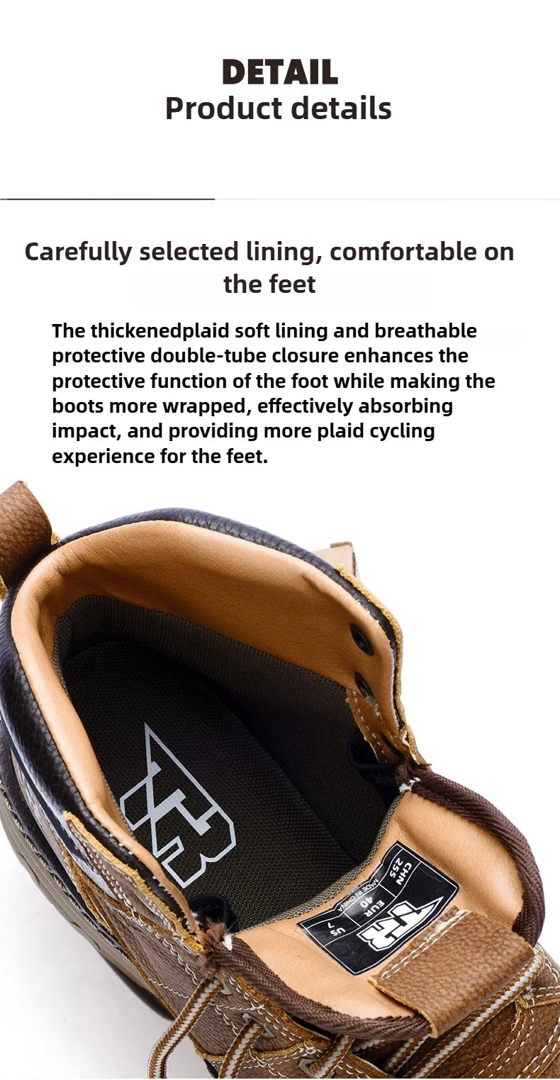 2025 TRtiger Men Retro Motorcycle Boots Mountain Hiking Botas Brown Outdoor Workwear Leisure Boot City Road Moto Riding Bota