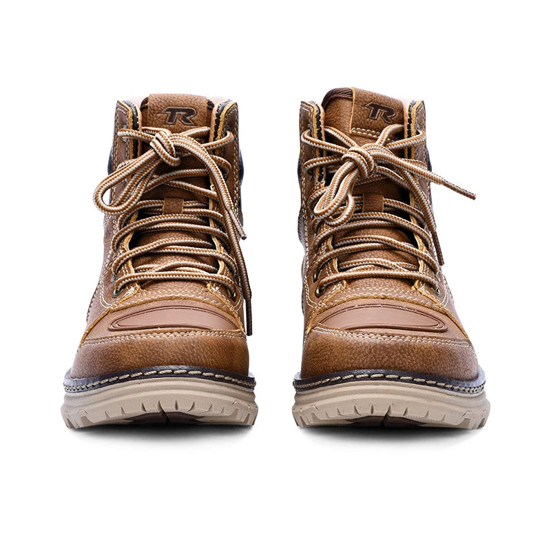 2025 TRtiger Men Retro Motorcycle Boots Mountain Hiking Botas Brown Outdoor Workwear Leisure Boot City Road Moto Riding Bota