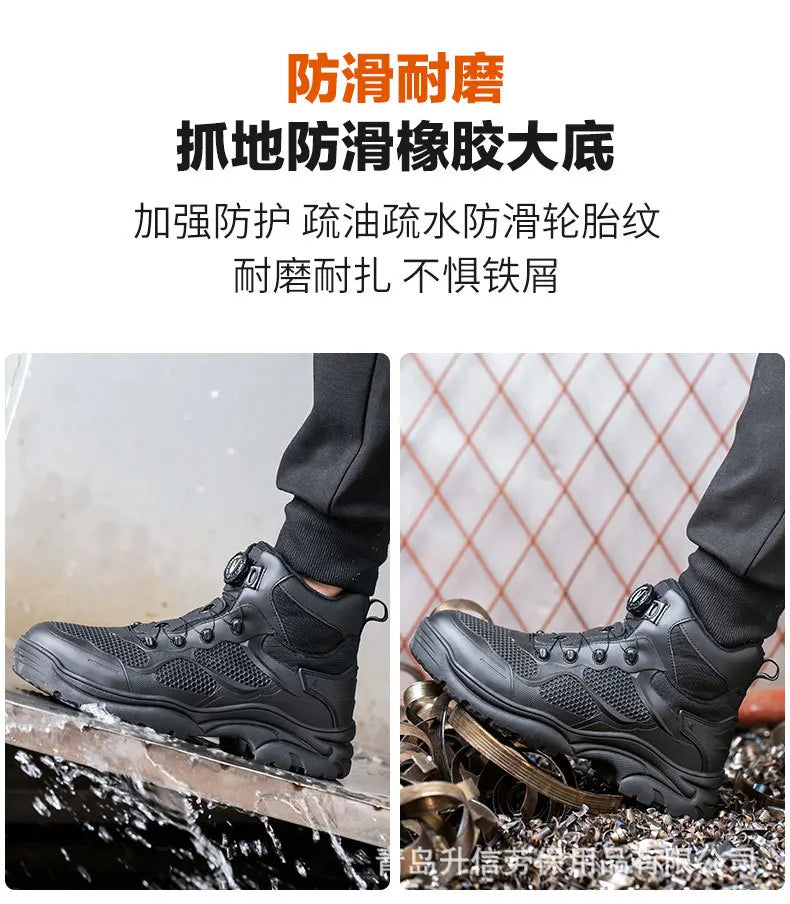 Summer Breathable Motorcycle Riding Shoes Men's Waterproof Motorcycle Riding Boots Retro Locomotive Shoes Large Size