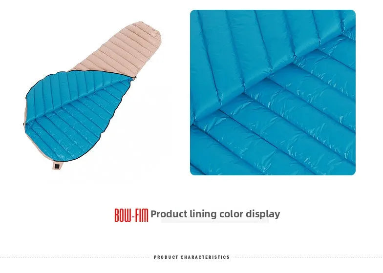 SKY ICEFeichan Mummy Down Sleeping Bag for Adults Outdoor Camping Winter Thickened Goose Down Cold-Proof Warm