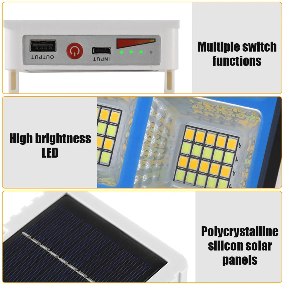 Solar Camping Light Outdoor Mobile Charging Super Bright Emergency Work Lamp LED Lighting Magnetic Street Stall Light